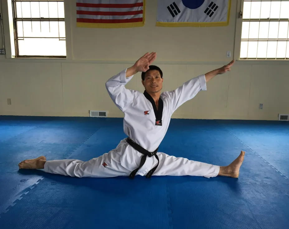 a person in a karate uniform