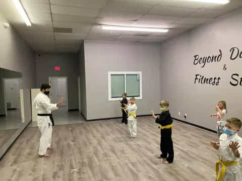 a group of children in a room