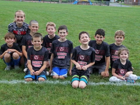 a group of boys posing for a picture