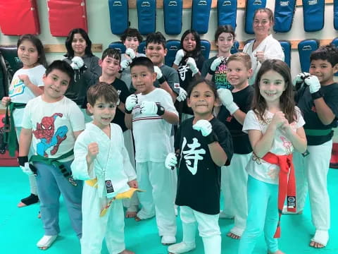 a group of children posing for a photo