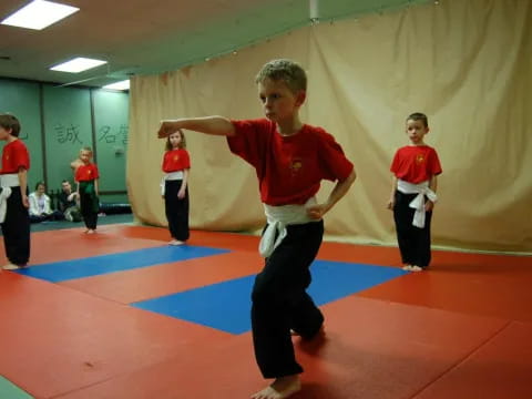 a group of children in a gymnasium