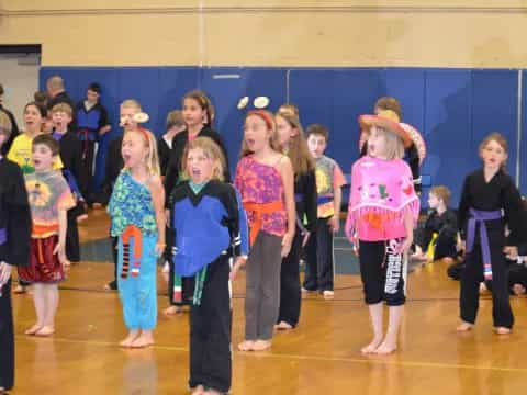 a group of children in a room