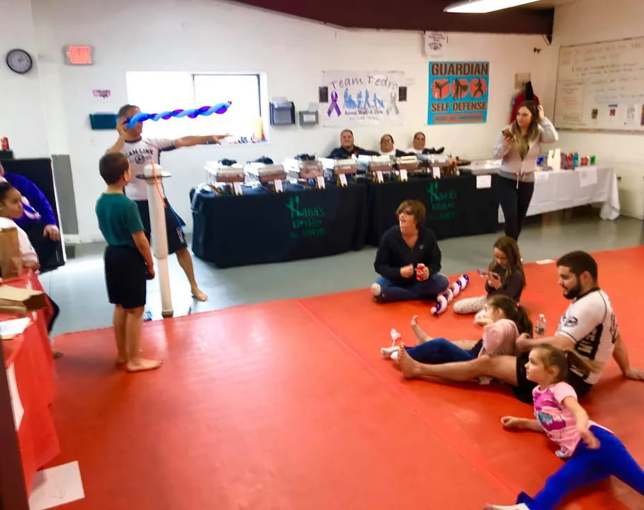 a group of people in a classroom