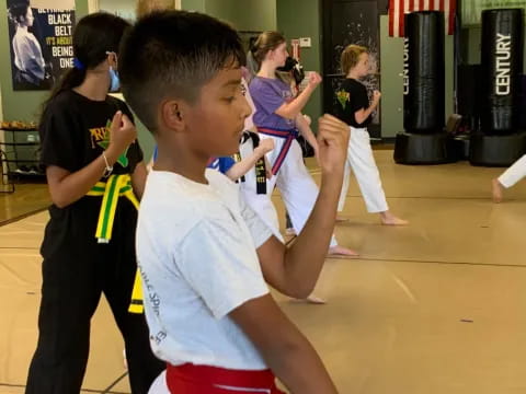 a group of children in a gym