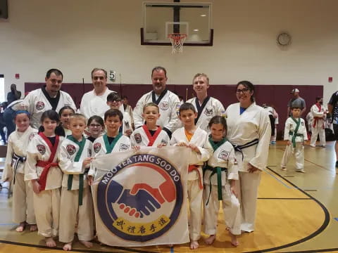 a group of people posing for a photo