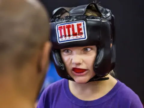 a person wearing a helmet