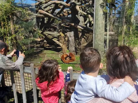 a group of people looking at a large pumpkin