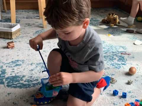 a child playing with toys