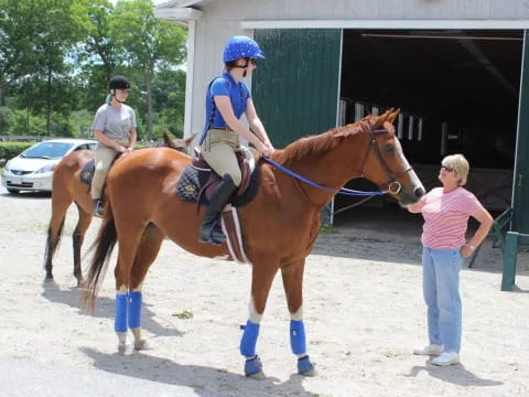 a person riding a horse