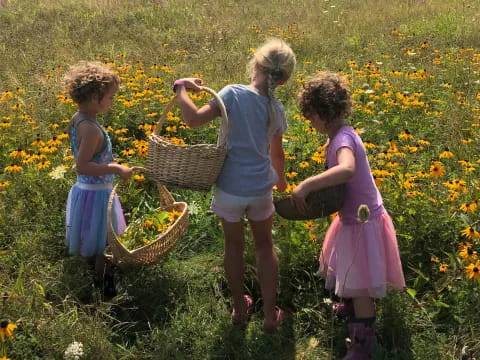 a group of women in a field