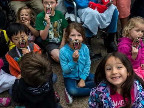 a group of children eating ice cream