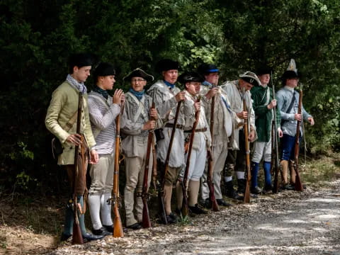 a group of people in military uniforms