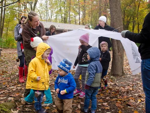 a group of people outside