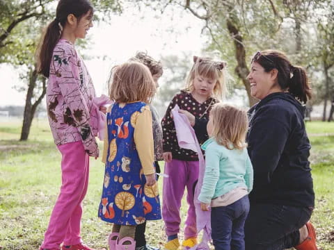 a group of people standing outside