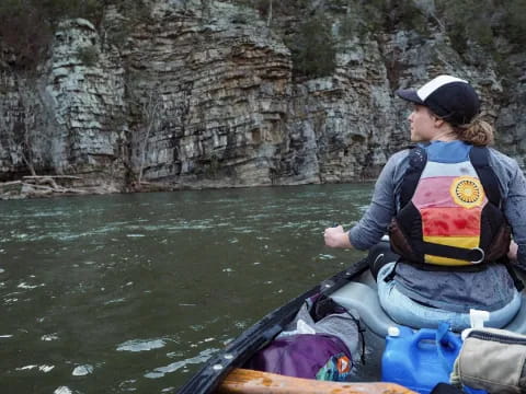 a man in a boat