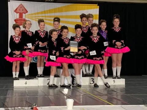 a group of cheerleaders posing for a photo