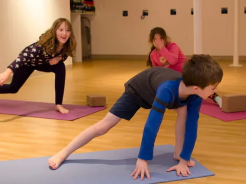 a group of people exercising