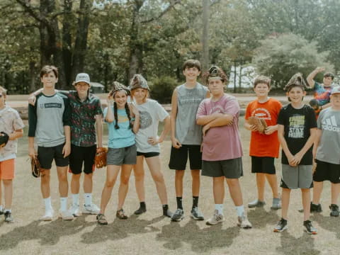 a group of people posing for a photo