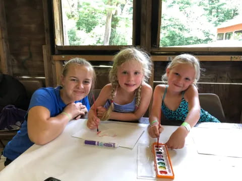 a group of girls sitting at a table