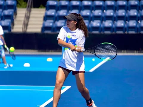 a woman playing tennis