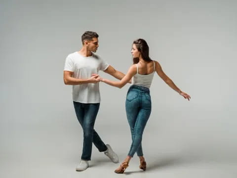 a man and a woman dancing