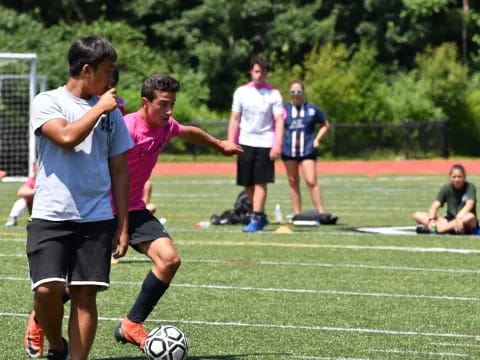 a group of men playing football