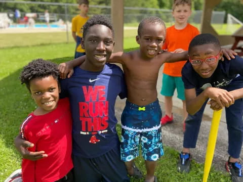 a group of boys posing for a picture