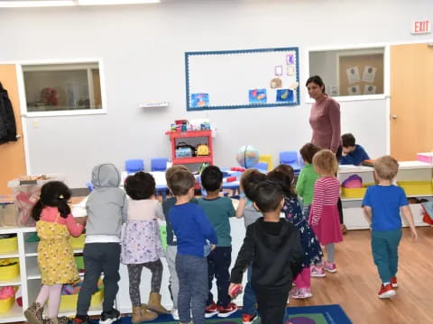 a group of children in a classroom