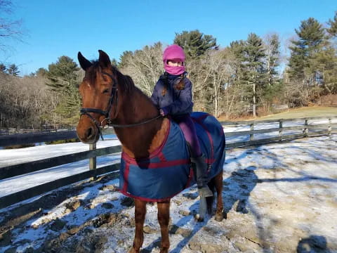 a girl riding a horse