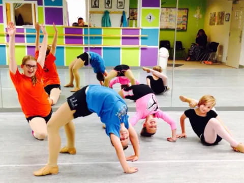 a group of women exercising