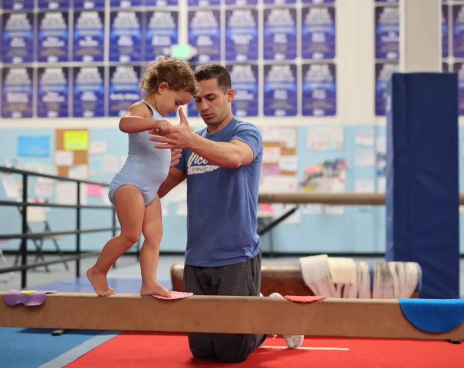 a man and a woman exercising