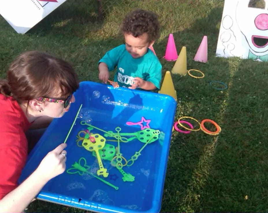 kids playing with a toy