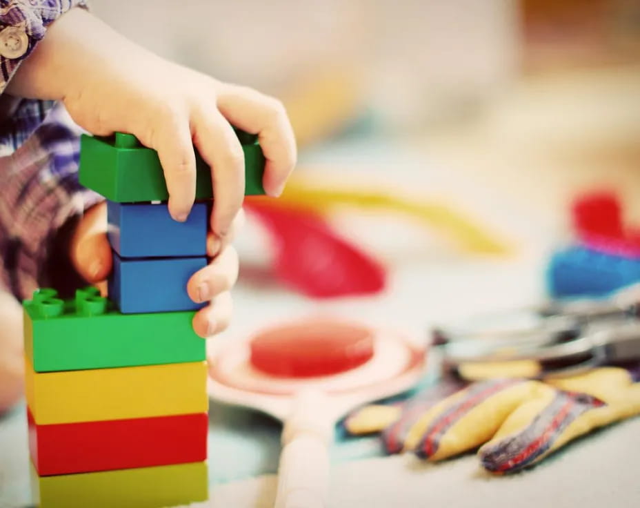 a child playing with toys