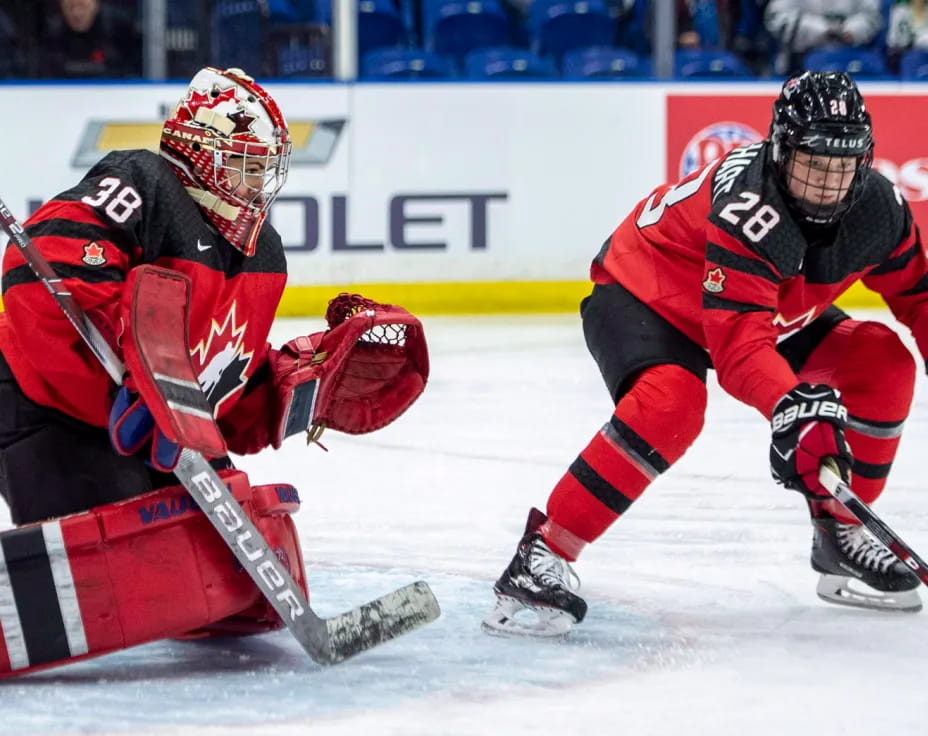 two hockey players on the ice