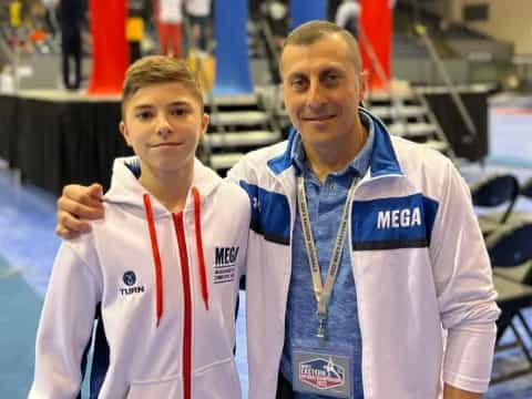 a man and a boy posing for a picture