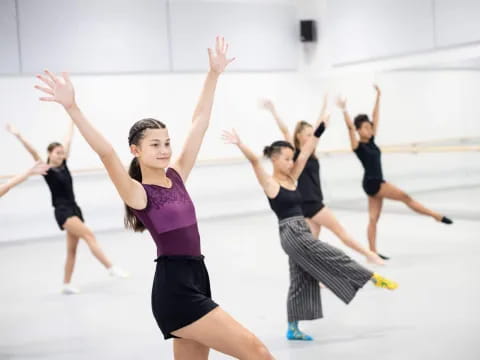 a group of people exercising