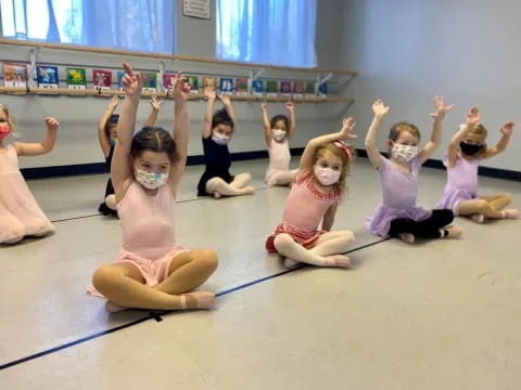 a group of children in a dance class