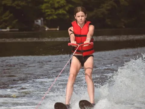 a person water skiing