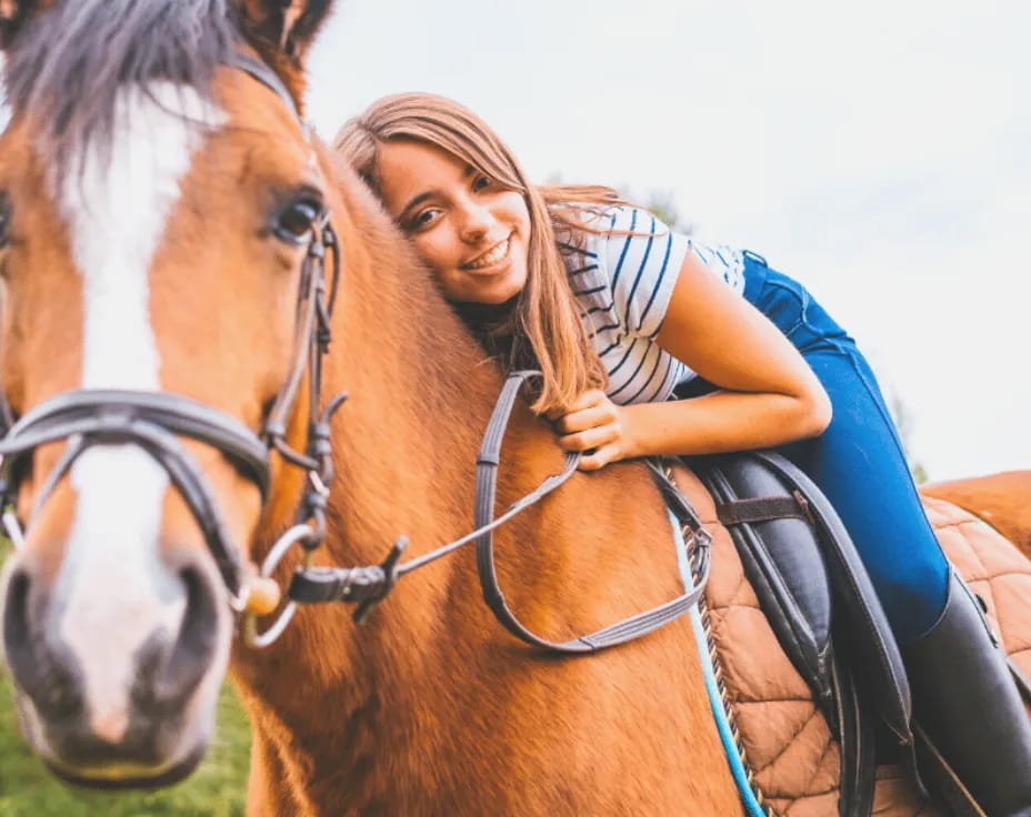 a person riding a horse