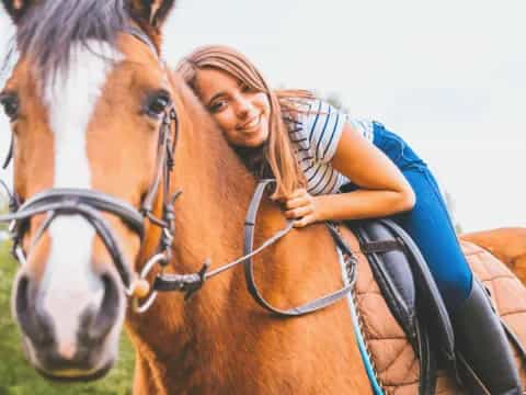 a person riding a horse