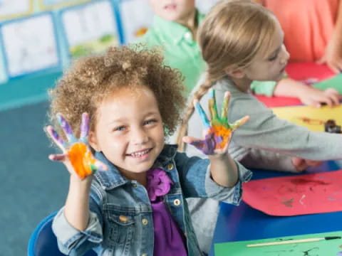 a group of children in a classroom