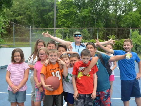 a group of kids posing for a photo