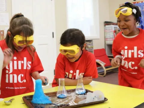 a group of kids wearing masks