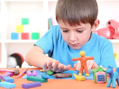 a child playing with toys