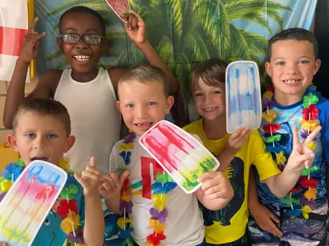 a group of children posing for a photo