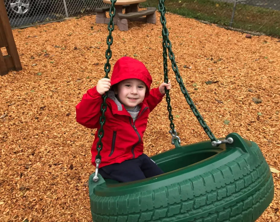 a child on a swing