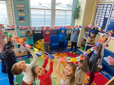 a group of children in a classroom