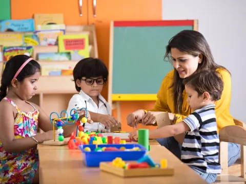 a group of children playing with toys