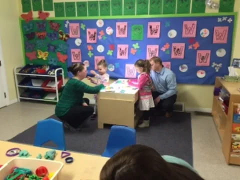 a group of children in a classroom