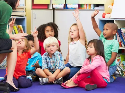 a group of children sitting on the floor